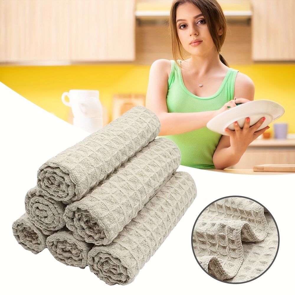 Kitchen Dish Cloths, Waffle Plaid Super Absorbent Microfiber Cleaning Cloth,  Lint Free Streak Free Wash Cloth For House, Kitchen, Car, Window, Gifts -  Temu