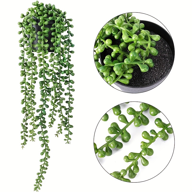 Artificial Plant String Green Beads Chains Plant Artificial Hanging Plant String  Of Pearls Fake Succulent Fake Plant For Home