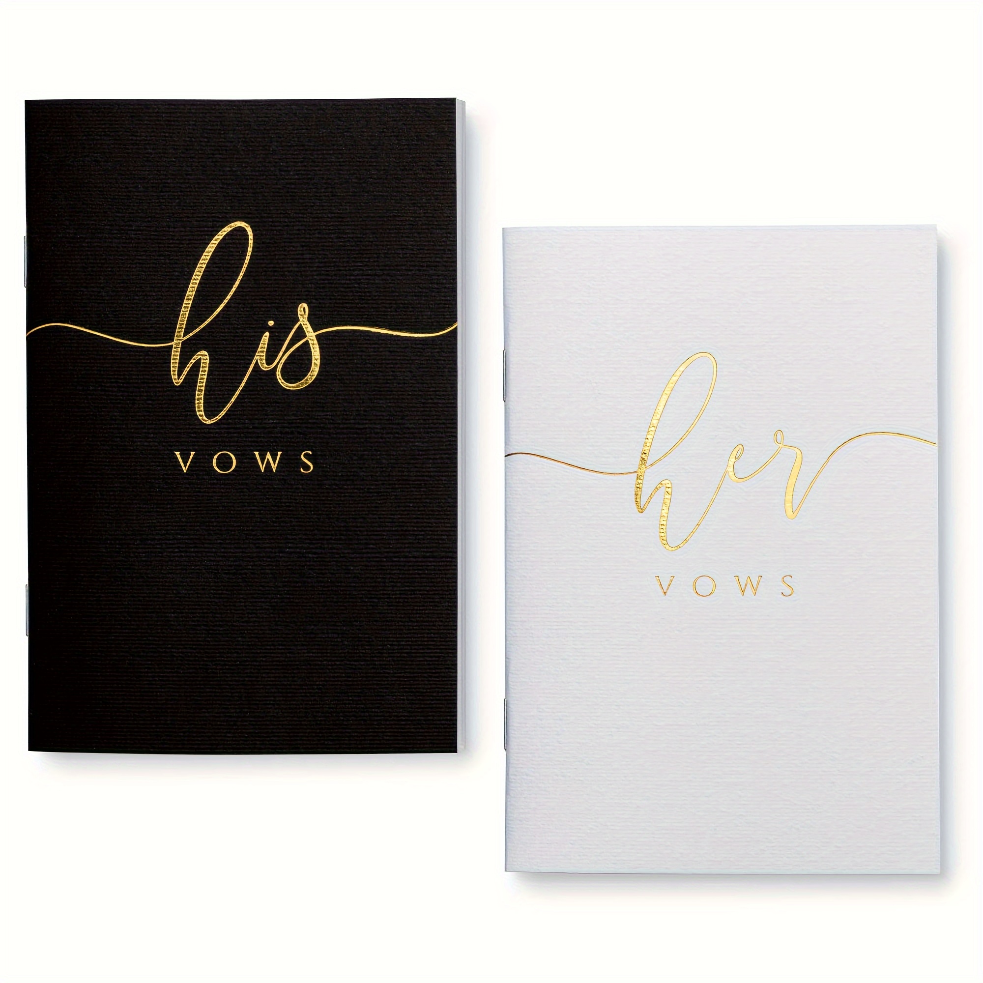 

2pcs Vow Books For Wedding Vow Books Wedding Gift For Bride And Groom Vows Book His And Hers With 28 Pages - 5.5 * 4.0 Inch 14cm*10cm In Wedding Notebook With Gilded Font