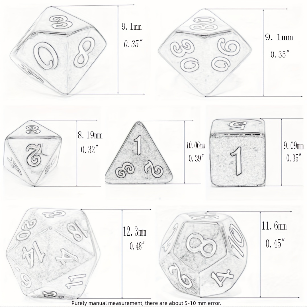 Mini Dice Set Transparent And Red Set Polyhedral Dice Set