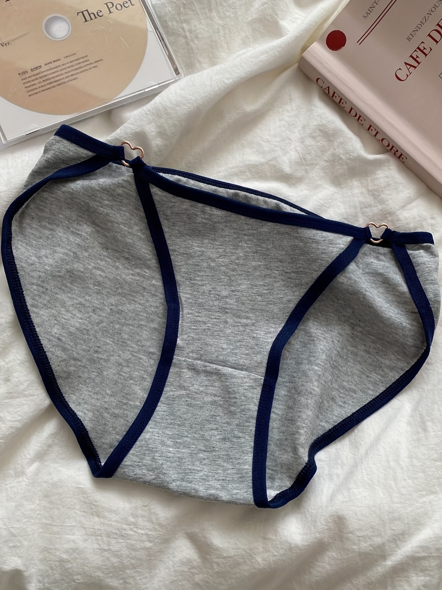 Heart Ring Linked Panties Cute Comfy Stretchy Intimates - Temu