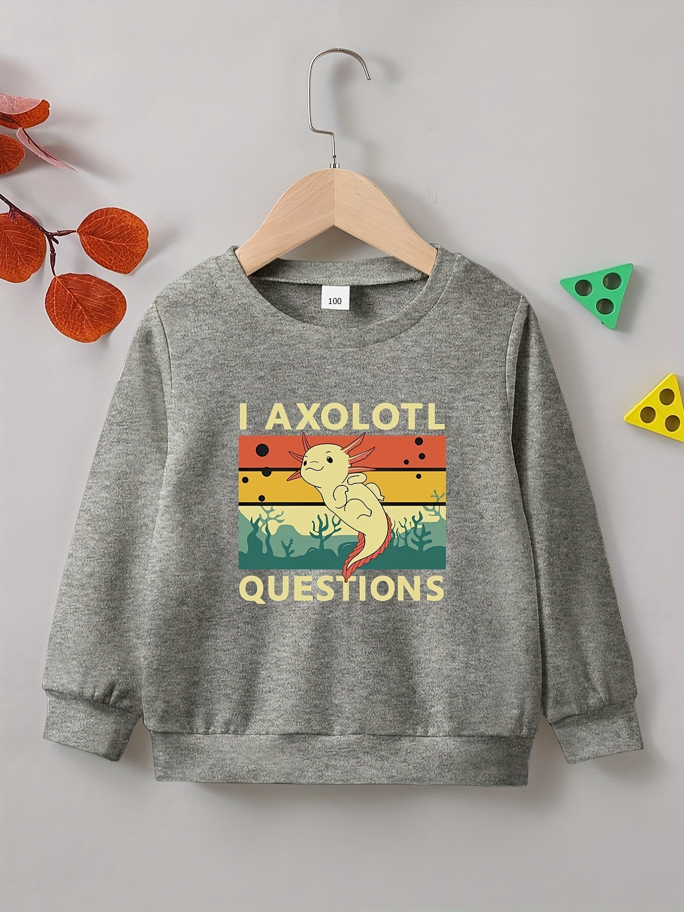 Kawaii Axolotl Print Boys Casual Creative Pullover Sweatshirt Long Sleeve  Crew Neck Tops Kids Clothing Outdoor | Save More With Clearance Deals |  Temu United Kingdom