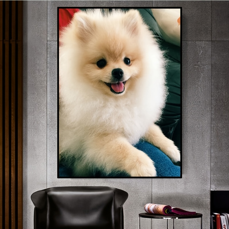 White Pomeranian Dog Diamond Painting 