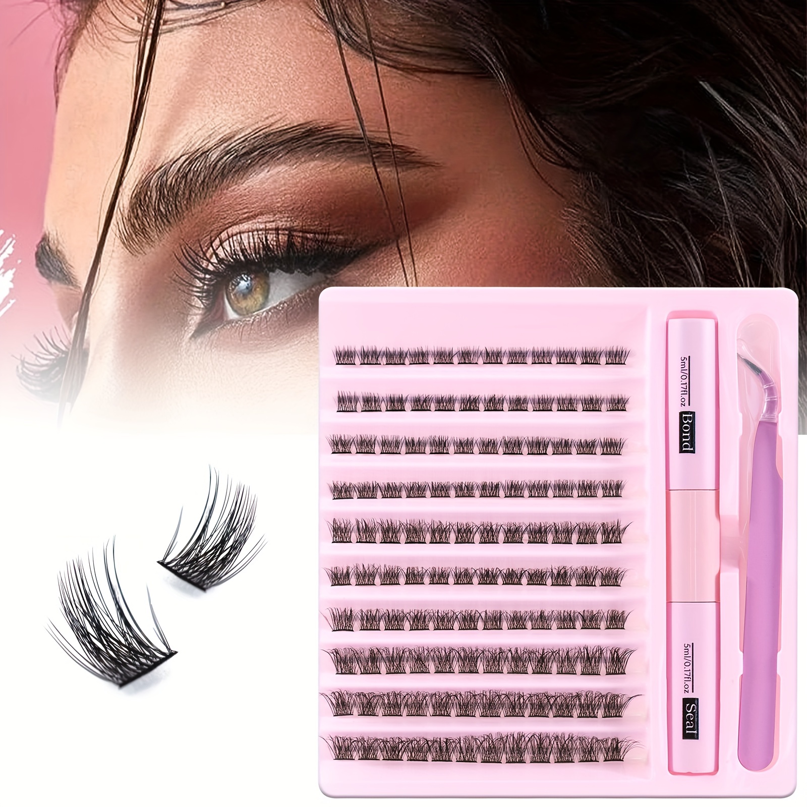 Kit Extensión Pestañas Diy 120pcs Lash Clusters Wispy Fuerte - Temu