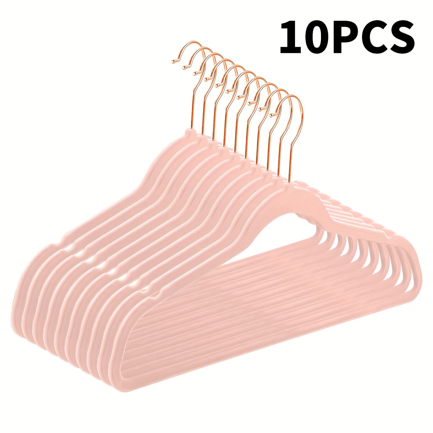 10Pcs 45CM Flocking Hanger Plastic Non-slip Hanger Velvet Hanger