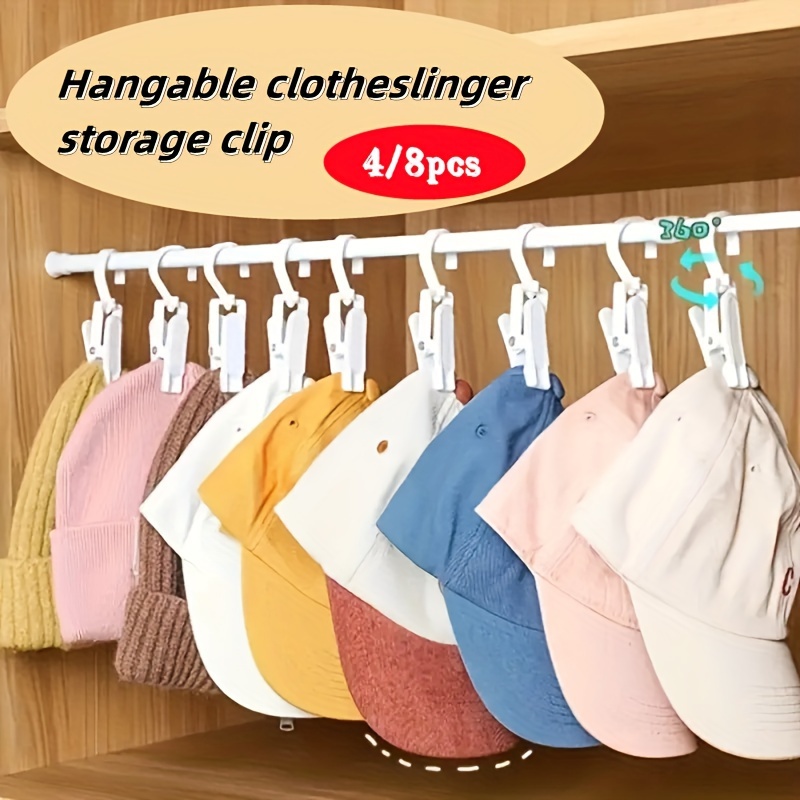 Plastic Hanger 6 Clips 360 ° Rotating Hook Suitable Hanging - Temu