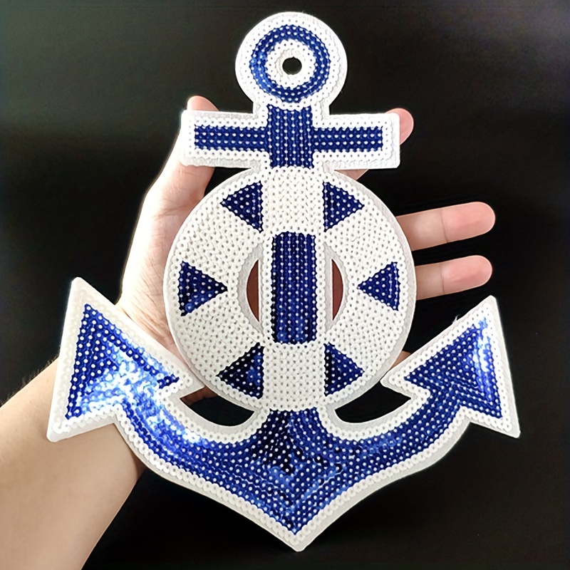 50pcs/Lot Round Embroidery Patch Label Antique Fashion Letter Sea Anchor  Star Ball Shirt Bag Clothing Decoration Craft Applique