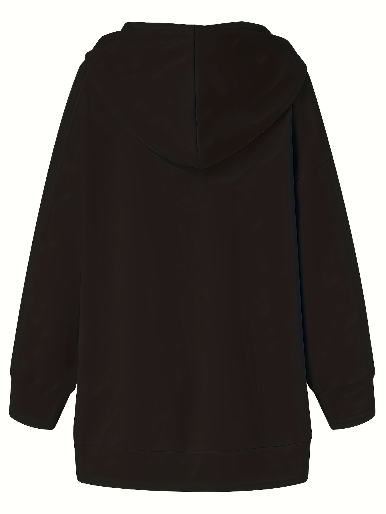 Plus Size Casual Hoodie Women's Plus Solid Zip Long Sleeve - Temu