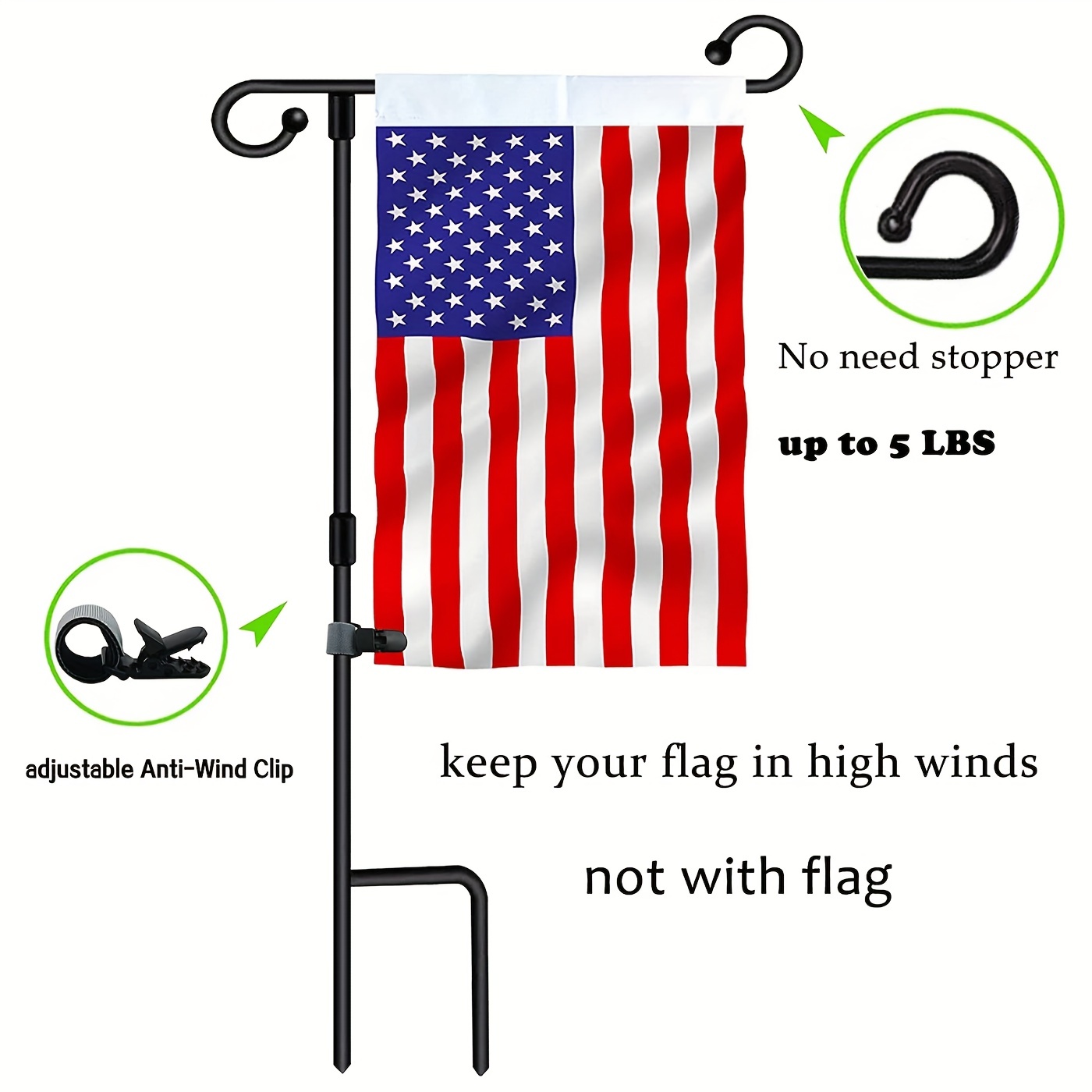 Stainless Steel Garden Flag Stand Holder Pole Flag Stopper - Temu United  Arab Emirates