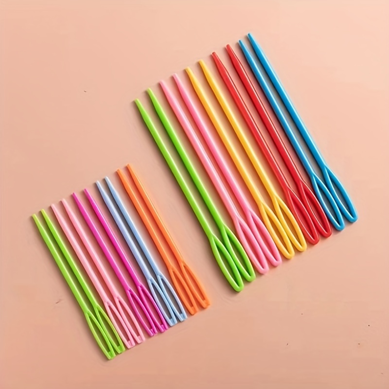 20 buc. Culori mixte 7 cm/9,2 cm Ace de tricotat din plastic Croșetat Ac de fire de lână DIY Pulover Instrumente de țesut Accesoriu Ace pentru mașină de cusut