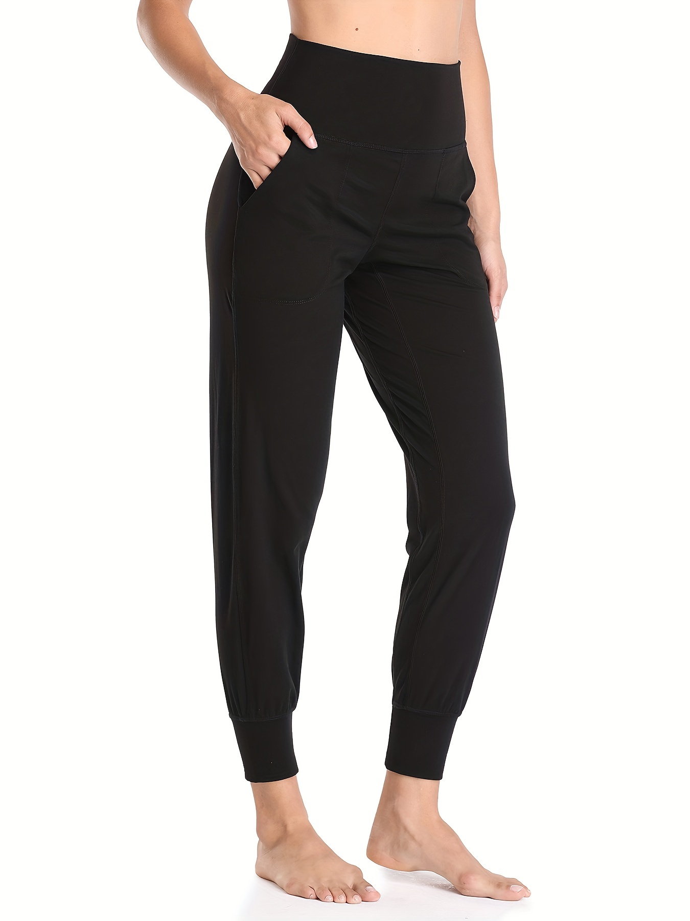 Women's Sweat Pants Solid Color High Waisted Workout Jogger - Temu