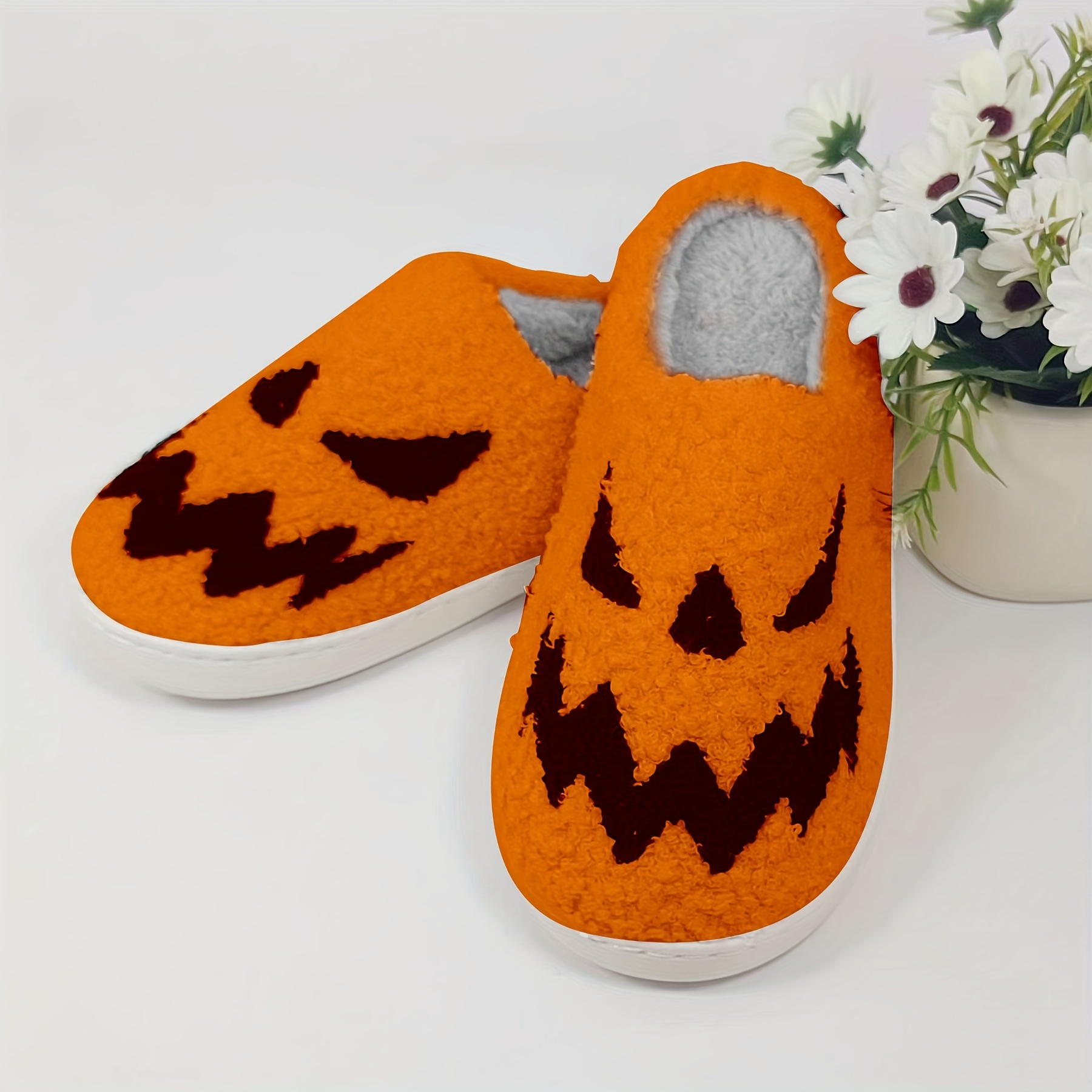 Chaussons Peluche Halloween Clown - Antidérapants, Unisexe - Pour Femmes Et Hommes - Taille 36-45 - Confortables