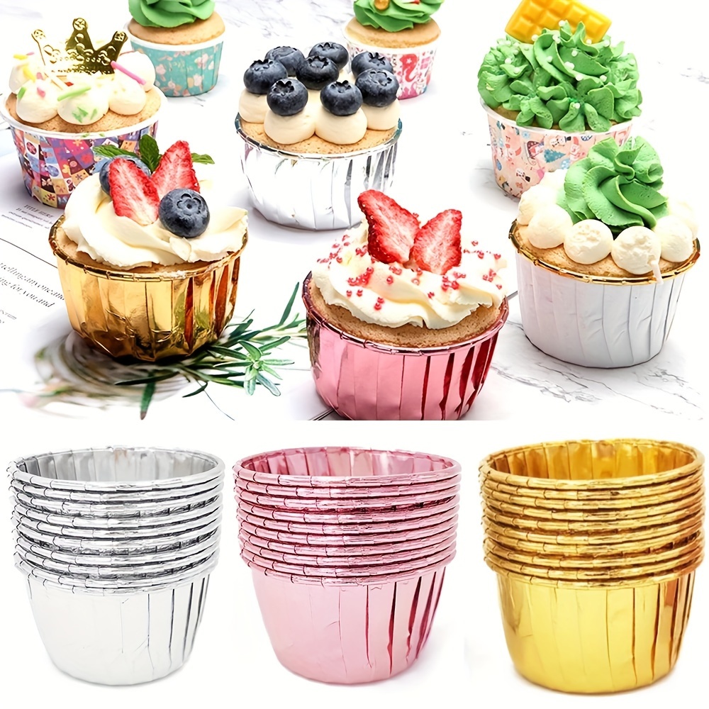 Mini Silicone Baking Cups 20pcs Reusable Silicone Cupcake Baking Cups  Non-Stick Muffin Cupcake Liners for Party Birthday Christmas, Heart Shape