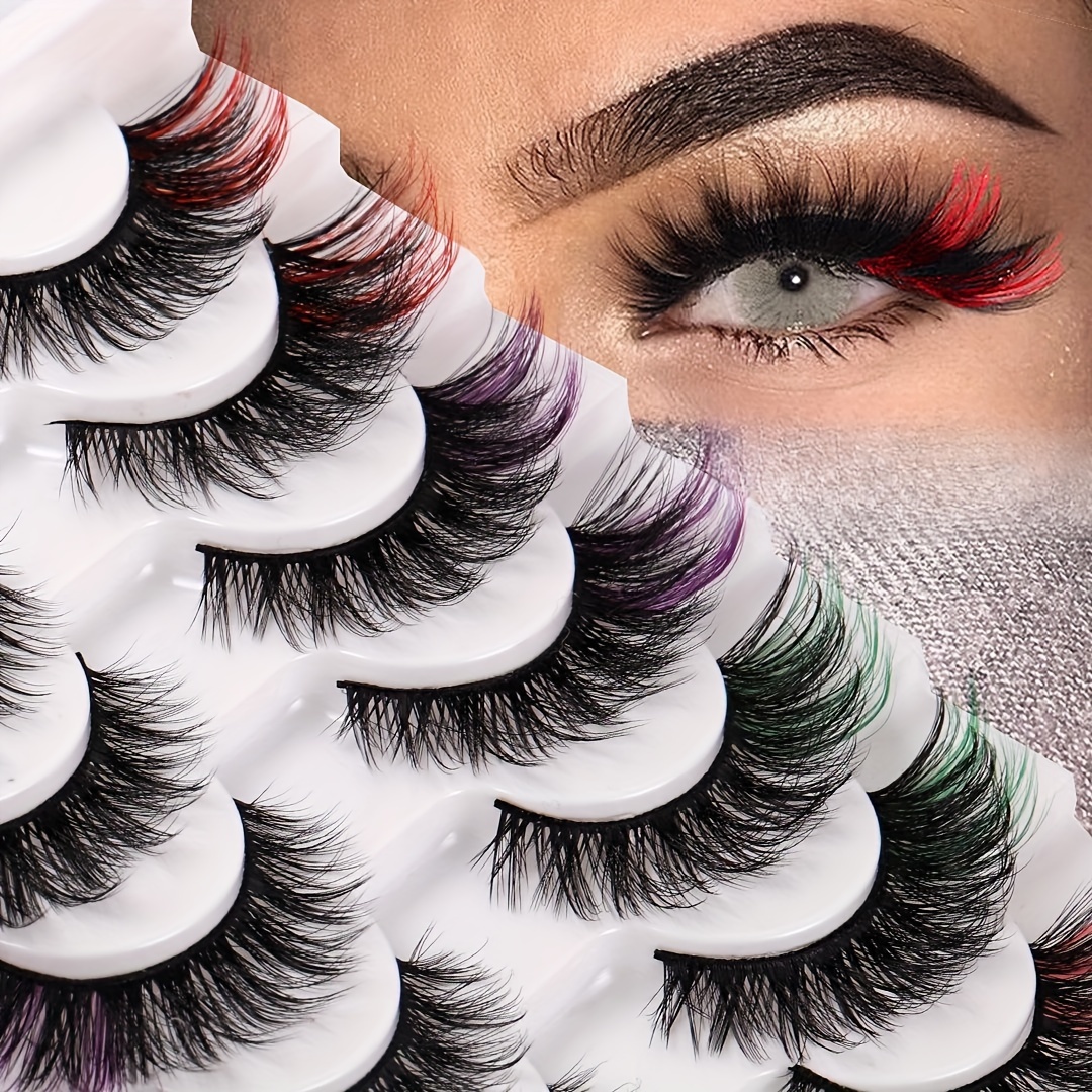 Colored Lashes Holiday Decoration Halloween Makeup 10 Colors