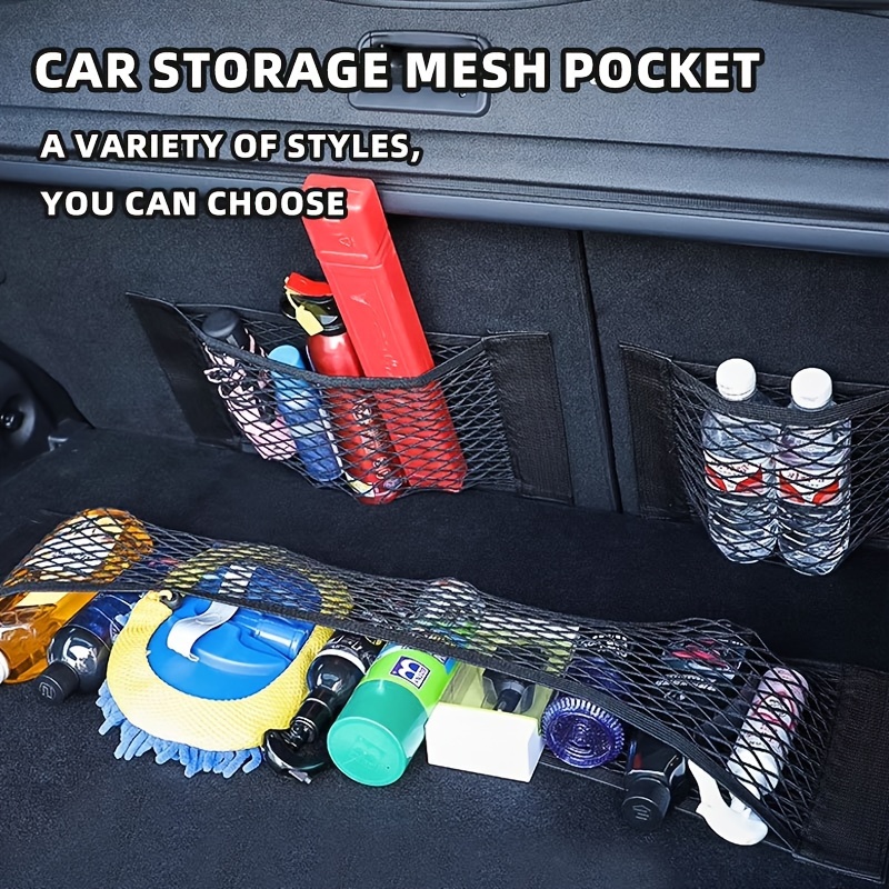 

Car Backrest Mesh Luggage Seat Elastic Rope Net Universal Storage Bag Pocket Cage Car Organizer