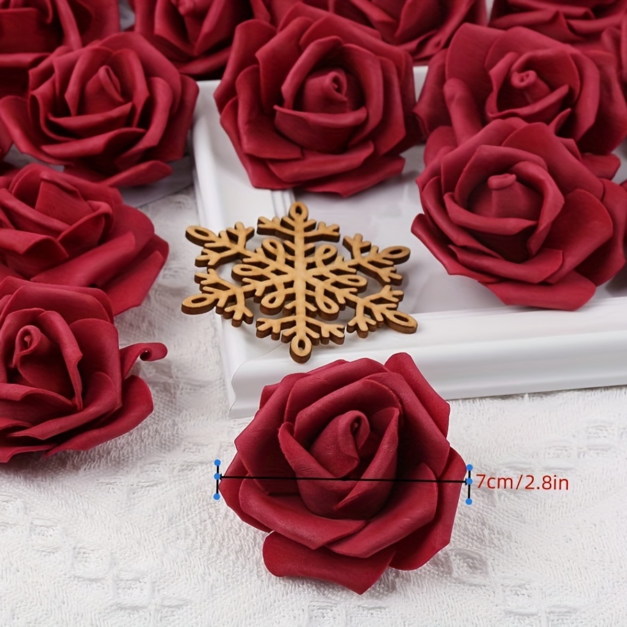 5/100Pcs Fake Rose 2 Artificial Silk Tiny Flower Head For DIY Crafts Home  Decor