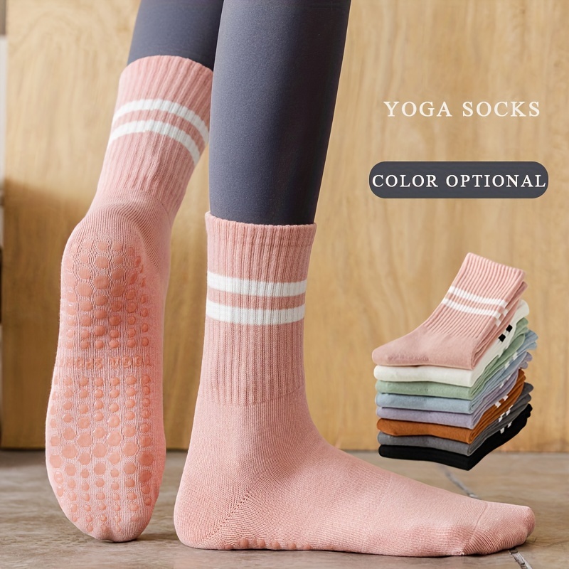 Womens Cotton Solid Color Non Slip Yoga Socks - Temu