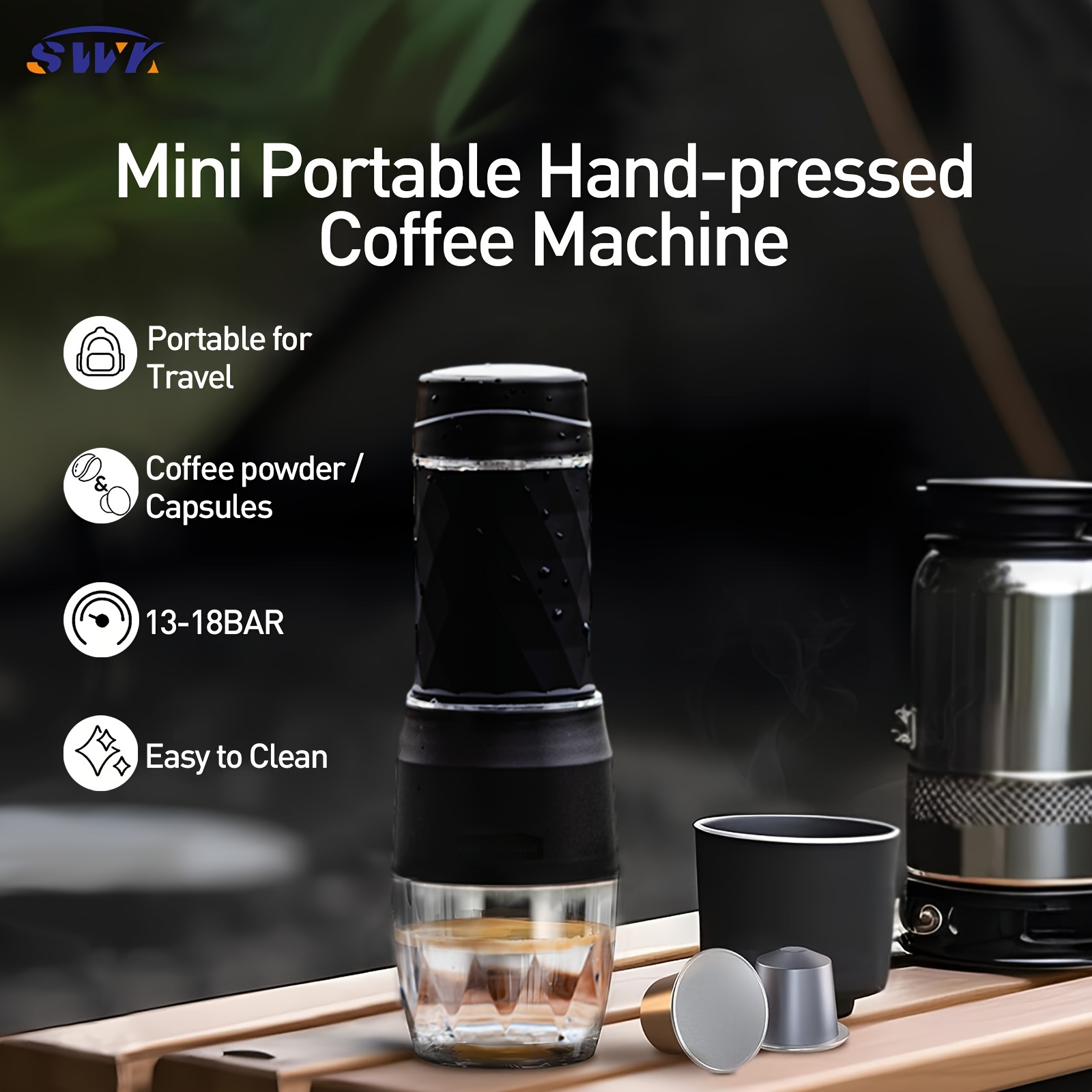 Brs Portable Camping Espresso Maker Outdoor Coffee Extractor - Temu