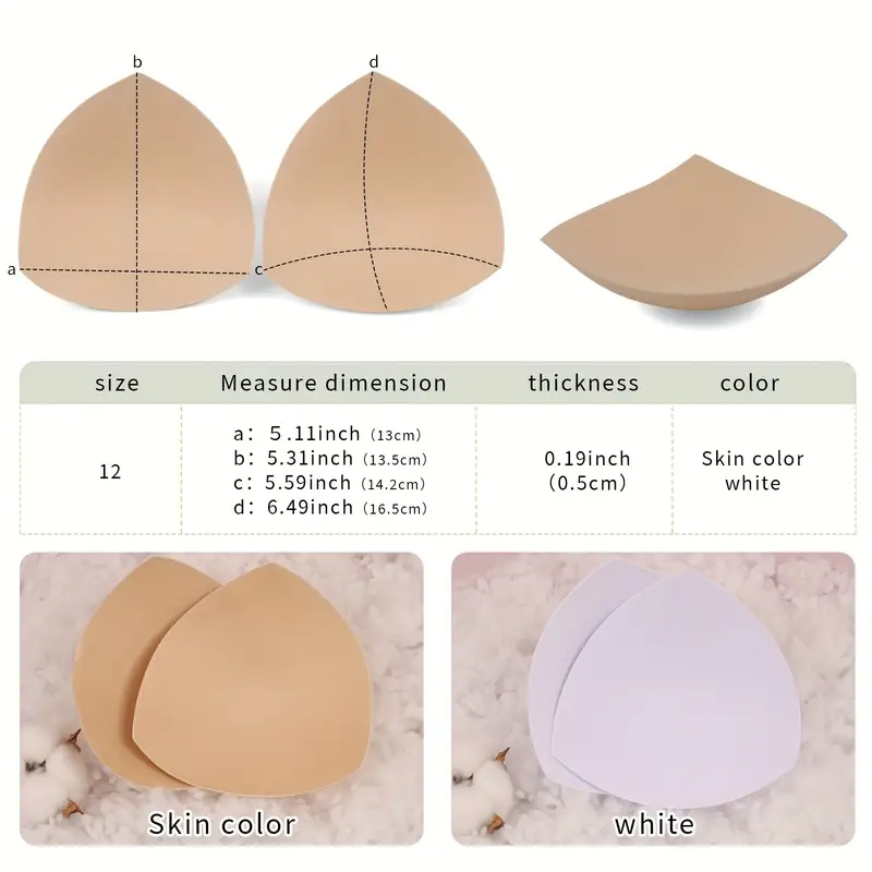 2 Pairs Triangle Cups Bra Insert Pads, Comfy Anti-convex Chest Enhancer  Pads, Women's Lingerie & Underwear Accessories