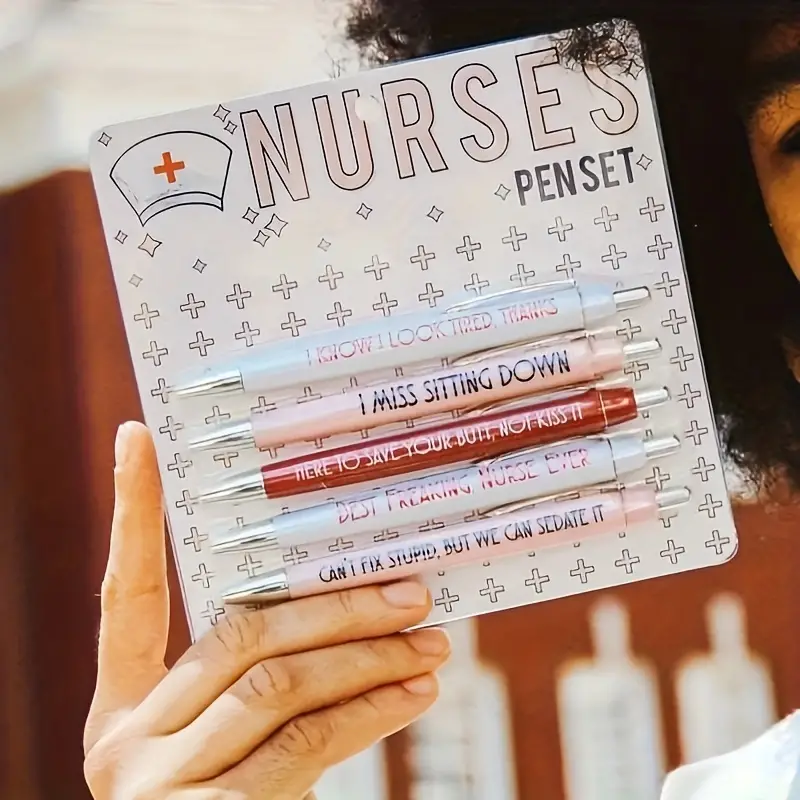 For Nurses Doctors Gift Funny Nurses Pens Set Fun Pens Black Ink Ballpoint  Pen 6901404109662