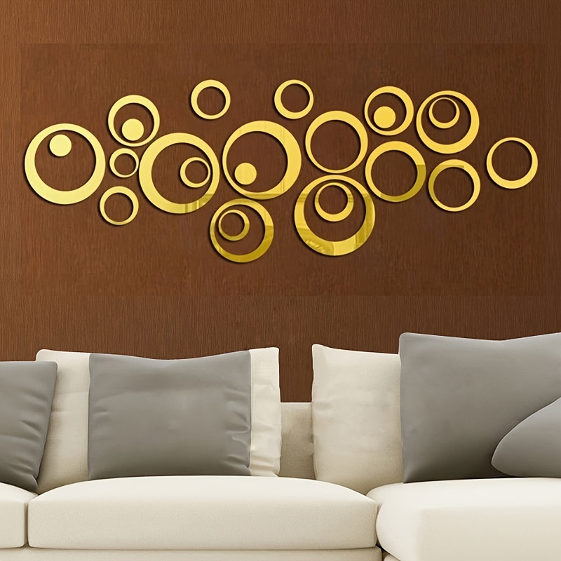 Golden Acrylic Mirror Wall Sticker Self Adhesive Mirror - Temu