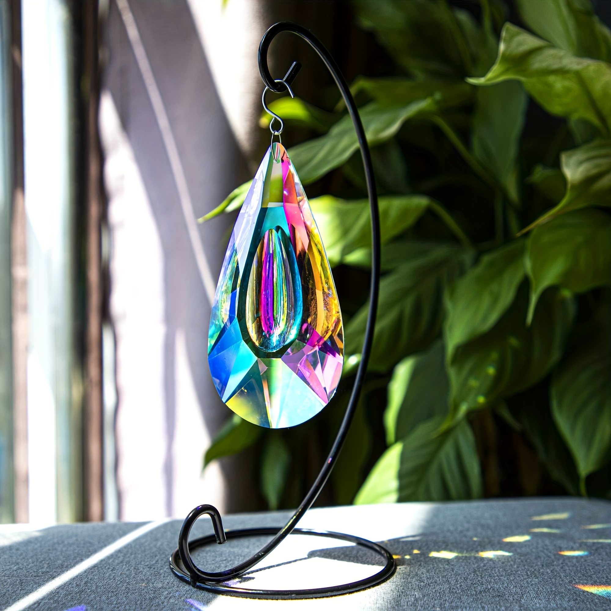 H & D – Prisme Paon En Cristal Coloré 76mm, Attrape-soleil