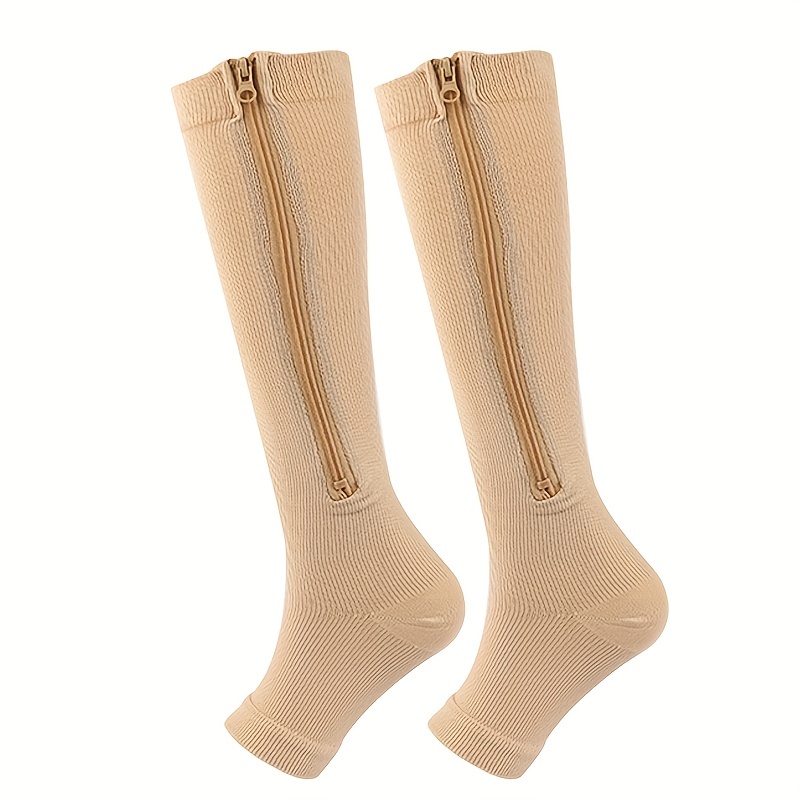 Zipper Athletic Stockings Non slip Elastic calf Sports - Temu Canada