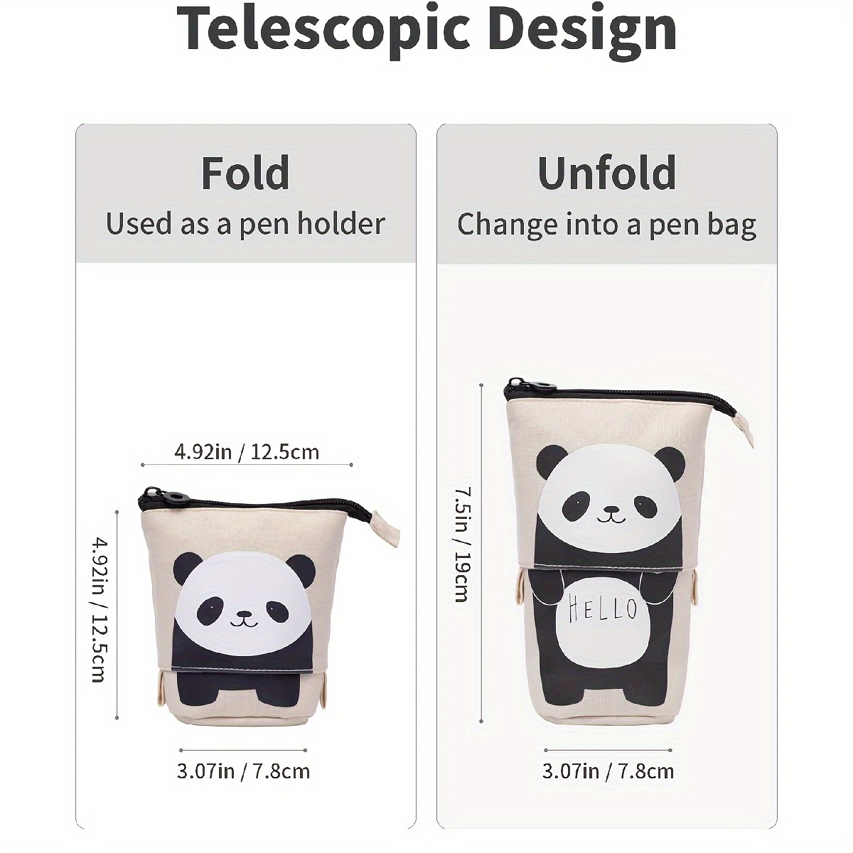 Standing Pencil Case Popcorn panda Milk Coffee Latte French - Temu Germany