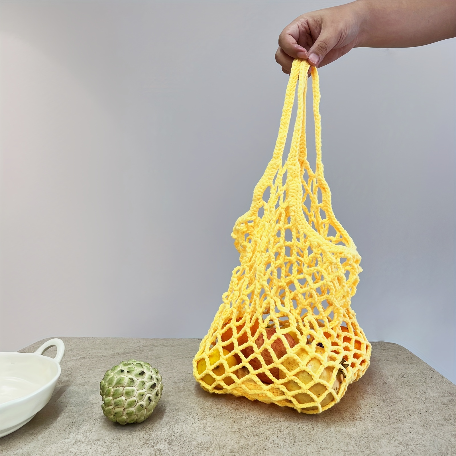 How to Crochet a Lemon Net Bag/Grocery Bag - Step by Step Tutorial -  Beginner Friendly 