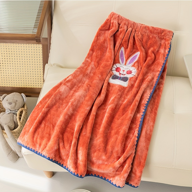 Red Coral Embroidered Bath Towel