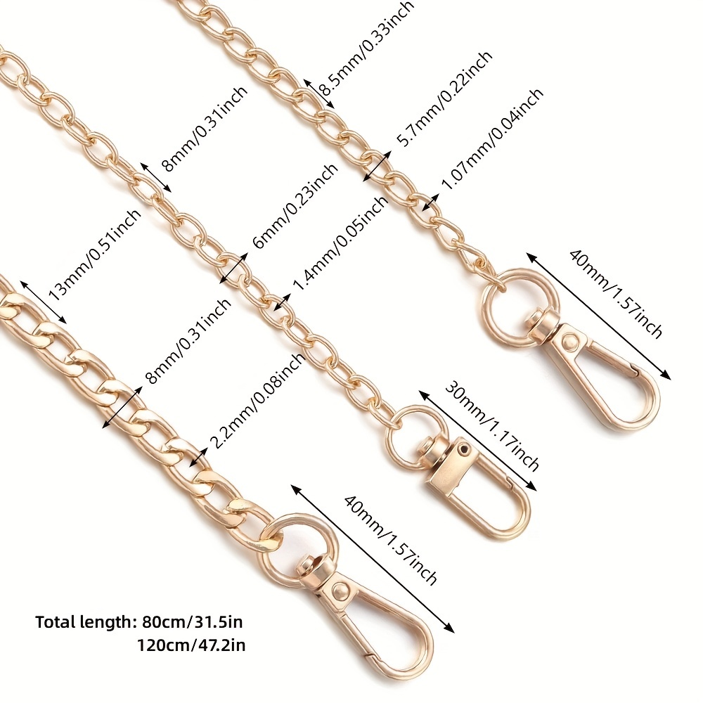 Correa de cadena de Metal gruesa para bolso de mujer cadena Likrtyny de  120cm de largo bolso de hombro bolso de mano cinturones ASA cadenas de  repuesto accesorios para b