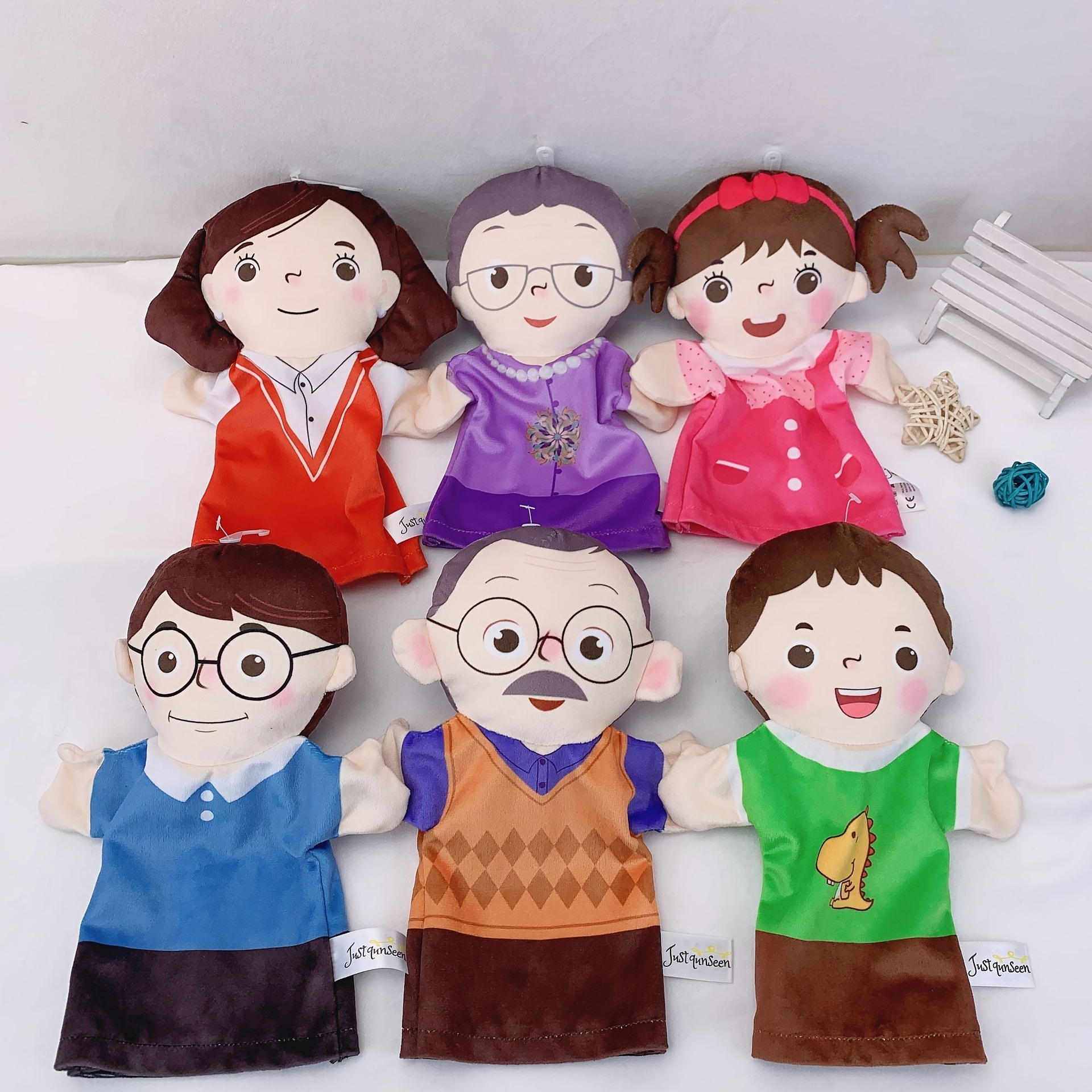 Family Hand Puppets Grandparents Mom Dad Siblings Plush Hand - Temu