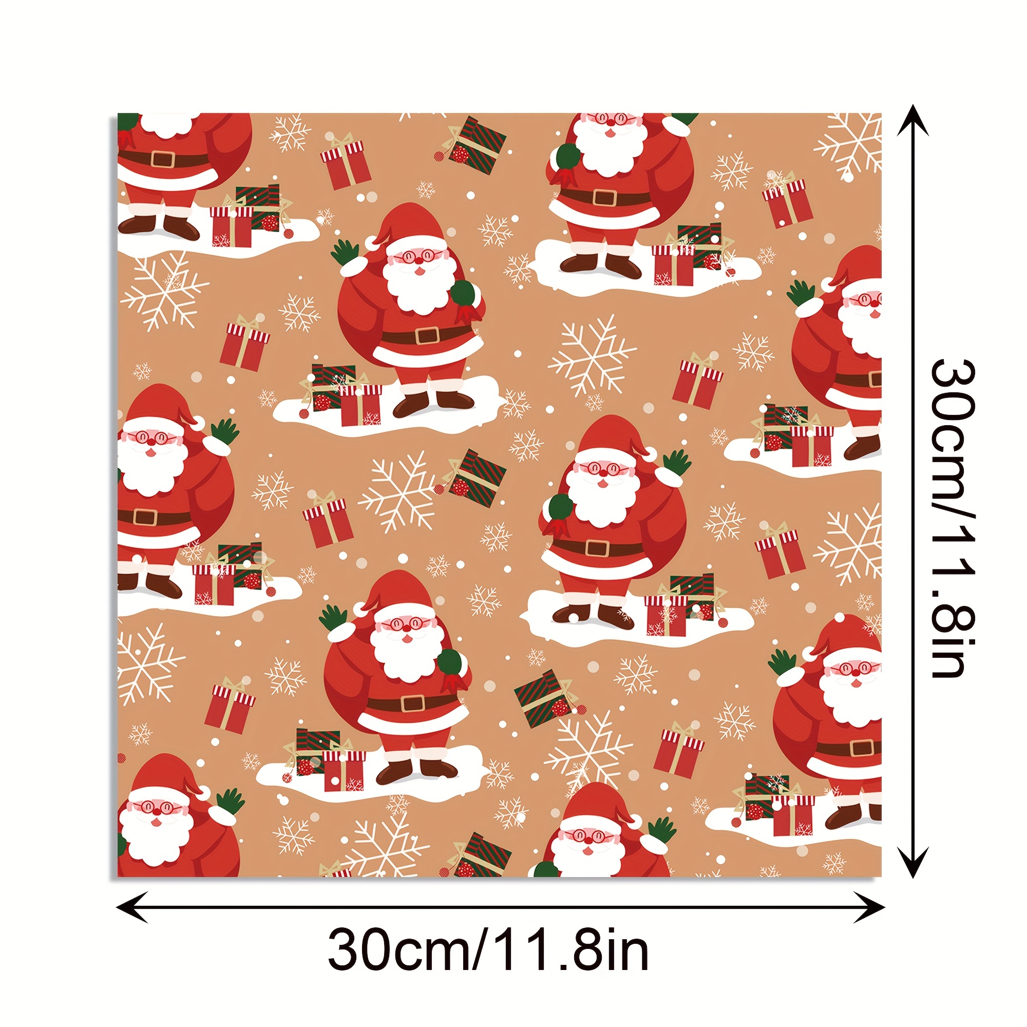 Santa and Reindeer Personalized Wrapping Paper