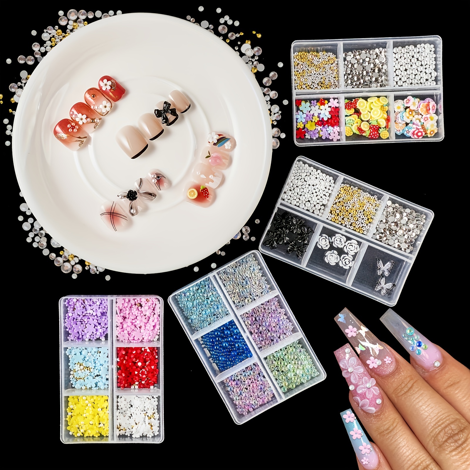 Encantos de uñas Cuentas de acero para uñas Micro Caviar Cuentas para uñas  Mini bolas de acero Decoraciones para uñas – Los mejores productos en la  tienda online Joom Geek