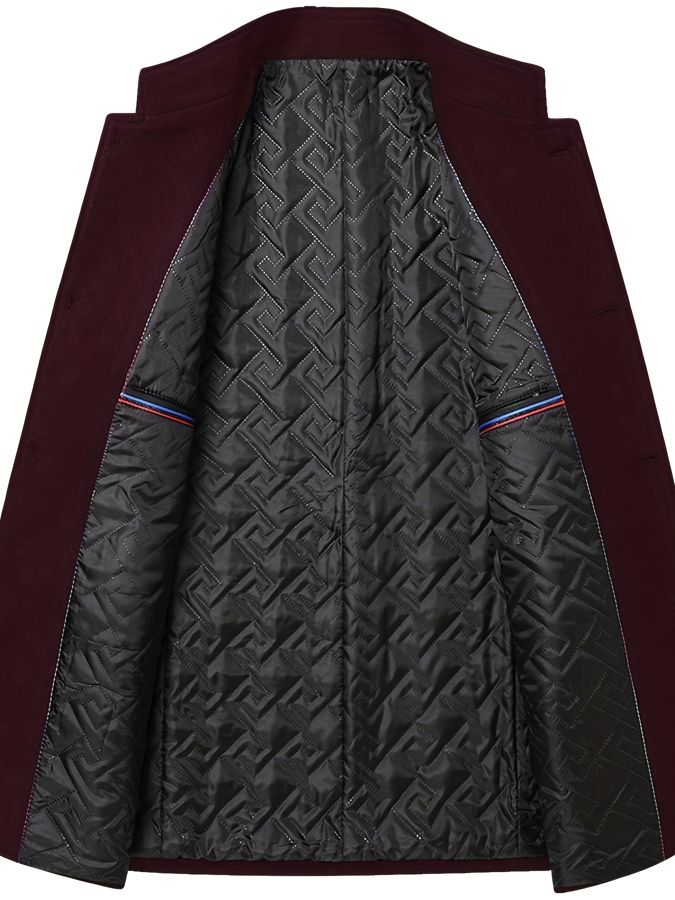 Men's Wool Blend Stand Collar Jacket Coat