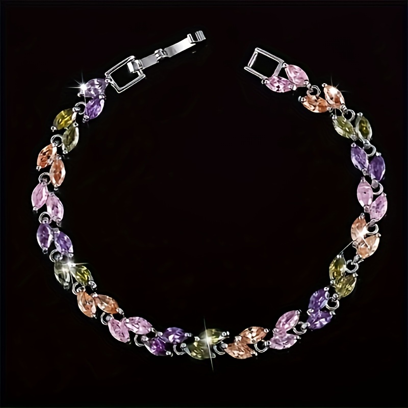 

Stylish Colorful Zircon Wheat Ear Bracelet Women's Bracelet Elegant Jewelry Gift
