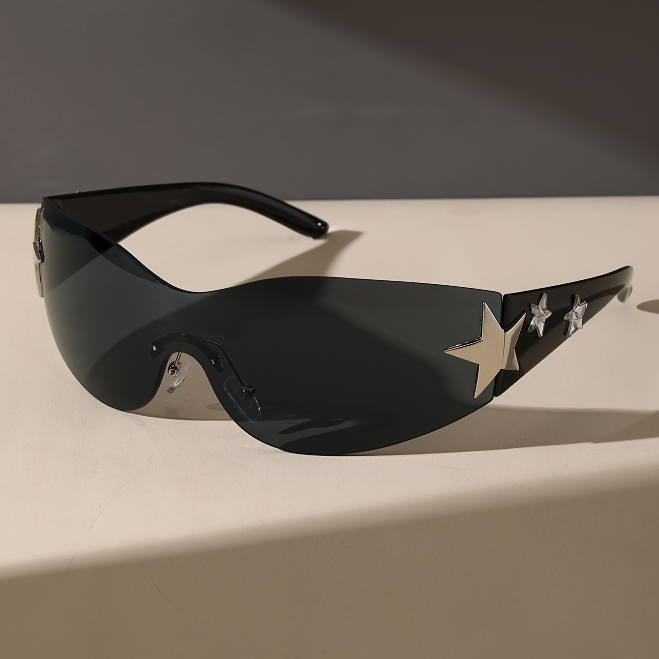 Óculos de sol Y2K modernos femininos masculinos sem aro óculos