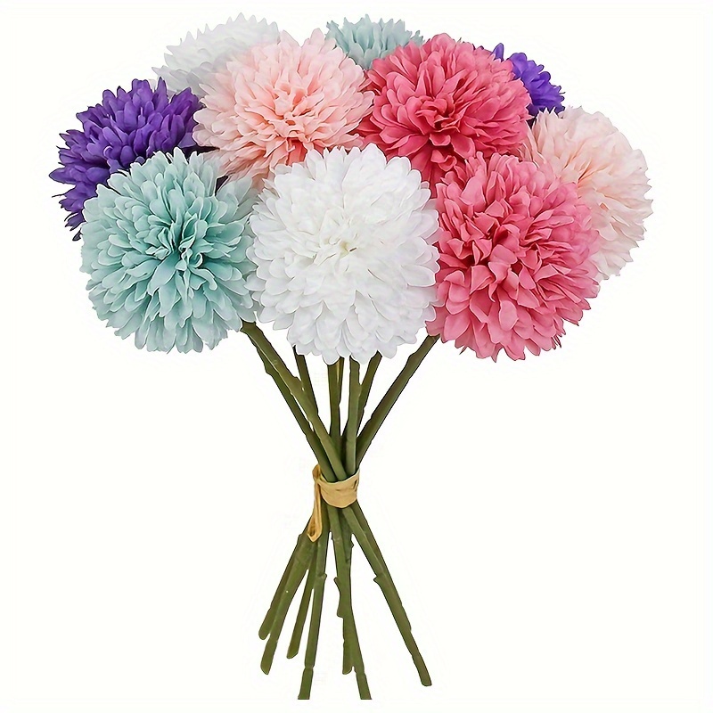 10 Pezzi Fiori Artificiali, Finte Palle Crisantemo 29,5 Cm / 11,6 Pollici  Decorazioni Casa, Cucina, Matrimonio, Teste Ortensia Finte, Bouquet  Nuziale, Decorazioni Centro Tavola Giardino Domestico, Decorazioni Casa  Primavera Estate