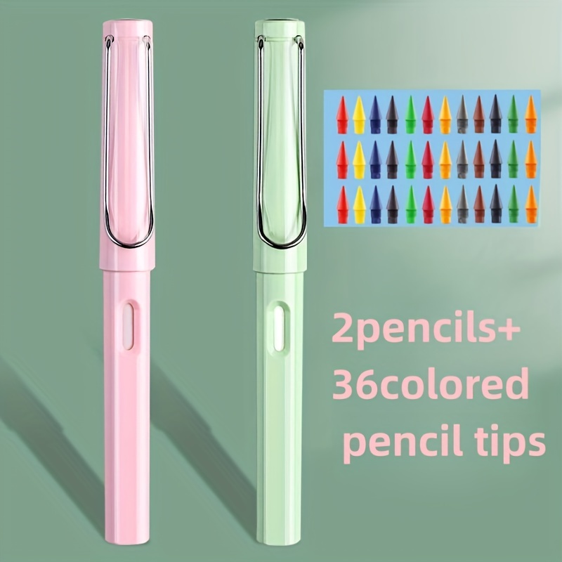 Colorful Eternity Pencil 12 Colors Erasable Color Lead - Temu