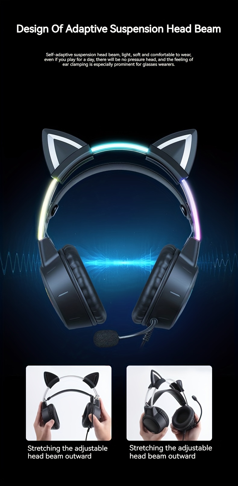 Onikuma Gaming Headphones Dynamic Rgb Light Wired Headphones Temu