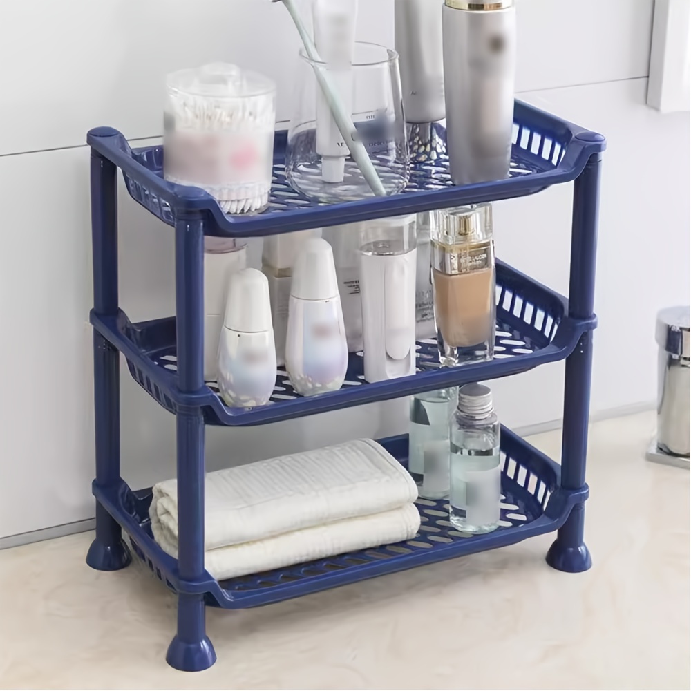 1 pc Plastic Bathroom Vanity Countertop Organizer Shelf, Multilayer Makeup  Cosmetic Toiletries Storage Tray, Sundries Storage Holder for Kitchen