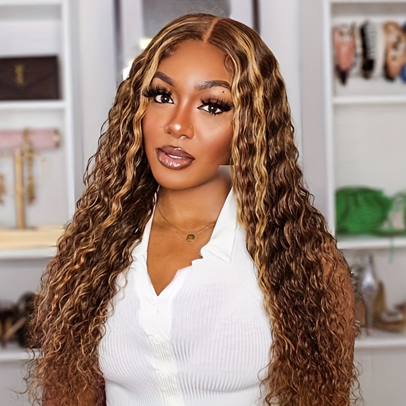 Highlight Ombre Hd Transparent 13x4 Lace Front Wigs Human - Temu Canada