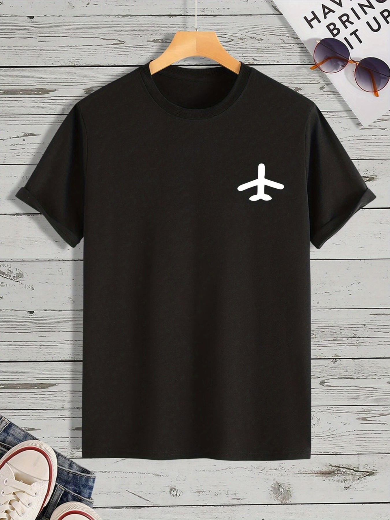 Plane black hot sale shirt