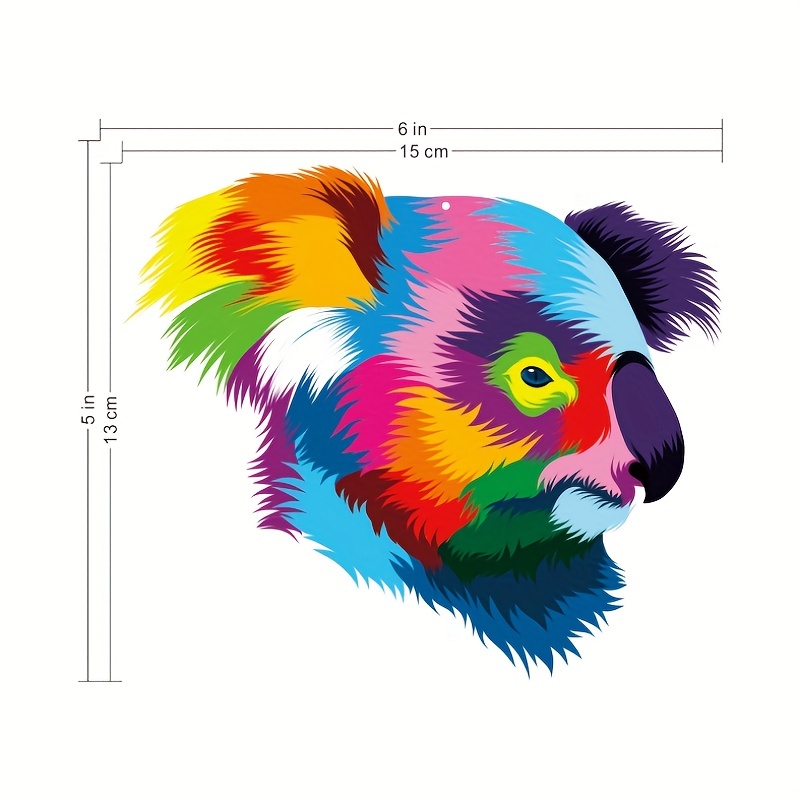 Acrylic Color Craft Art Pendant Abstract Colorful Koala Head - Temu