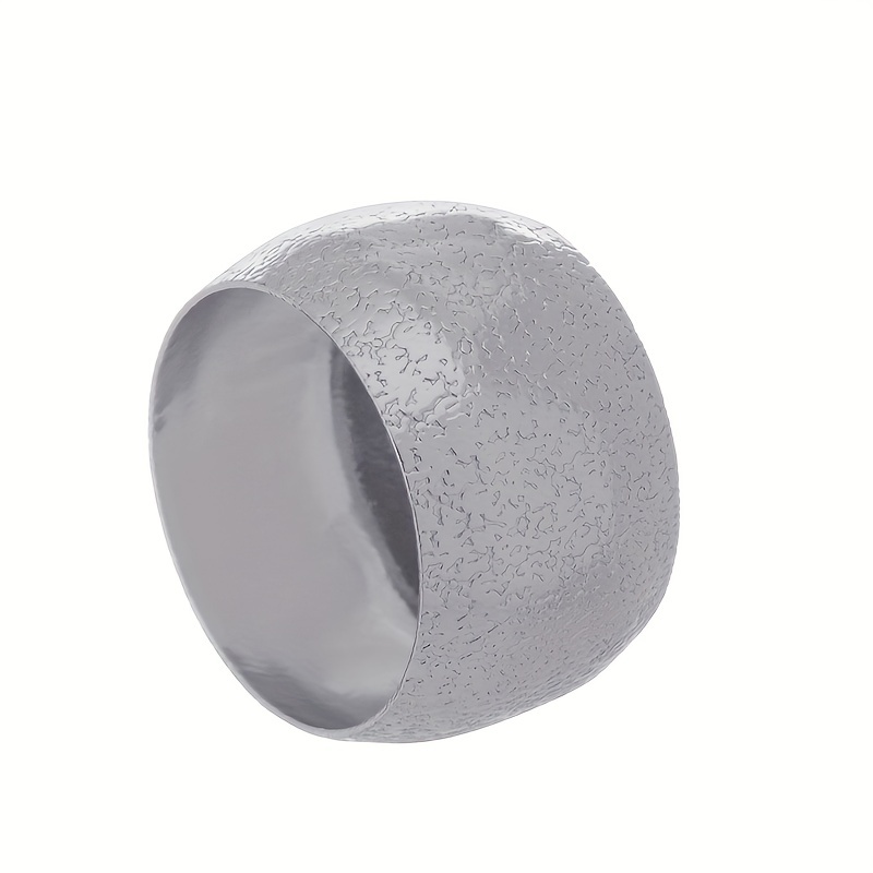 Image of Metal Color-preserving Napkin Ring Christmas Table Setting Frosted Texture Napkin Easy Golden Napkin Ring 6pcs