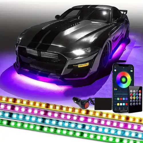 Car Underglow Lights, 4 Stk. Led-streifen Mit Dream Color Chasing, Rgb  App-steuerung Unterboden Wasserdichtes Licht-kit Für Lkw, Boote Neon-lampe  12v, Finden Sie Jetzt Tolle Angebote