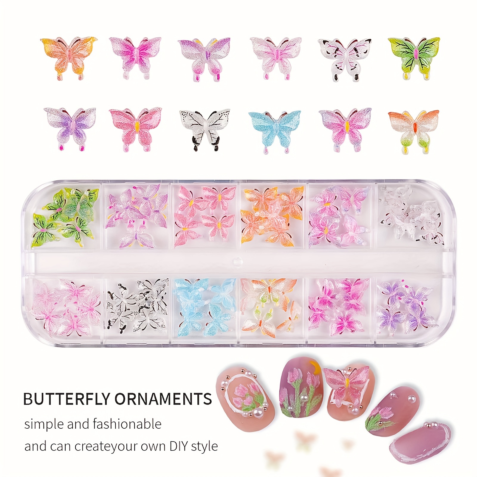 Rose Camellia Butterfly Mixed Pack Design Resin Charms For - Temu