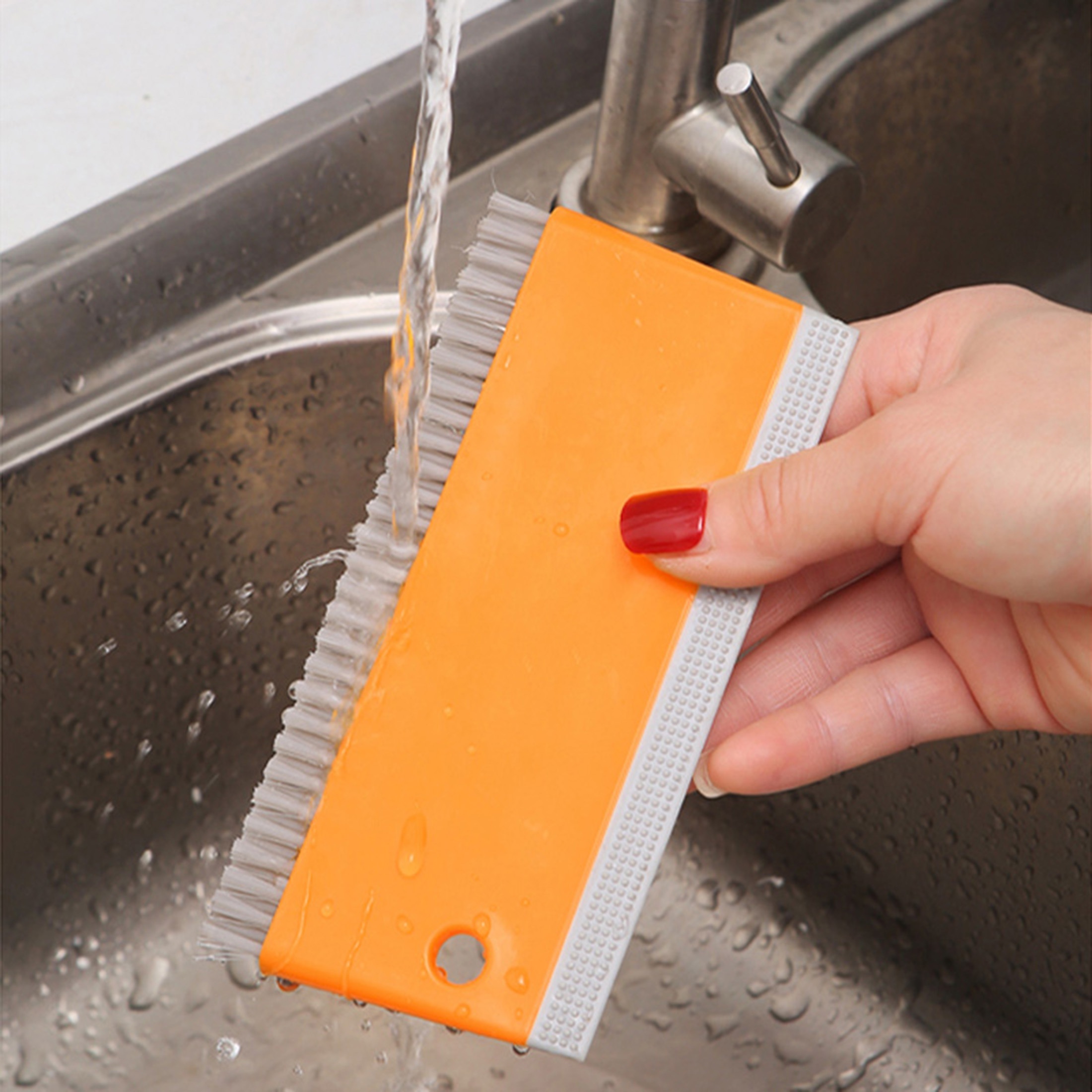 Mini Squeegee Brush Kitchen Countertop Cleaning Brush With Sink