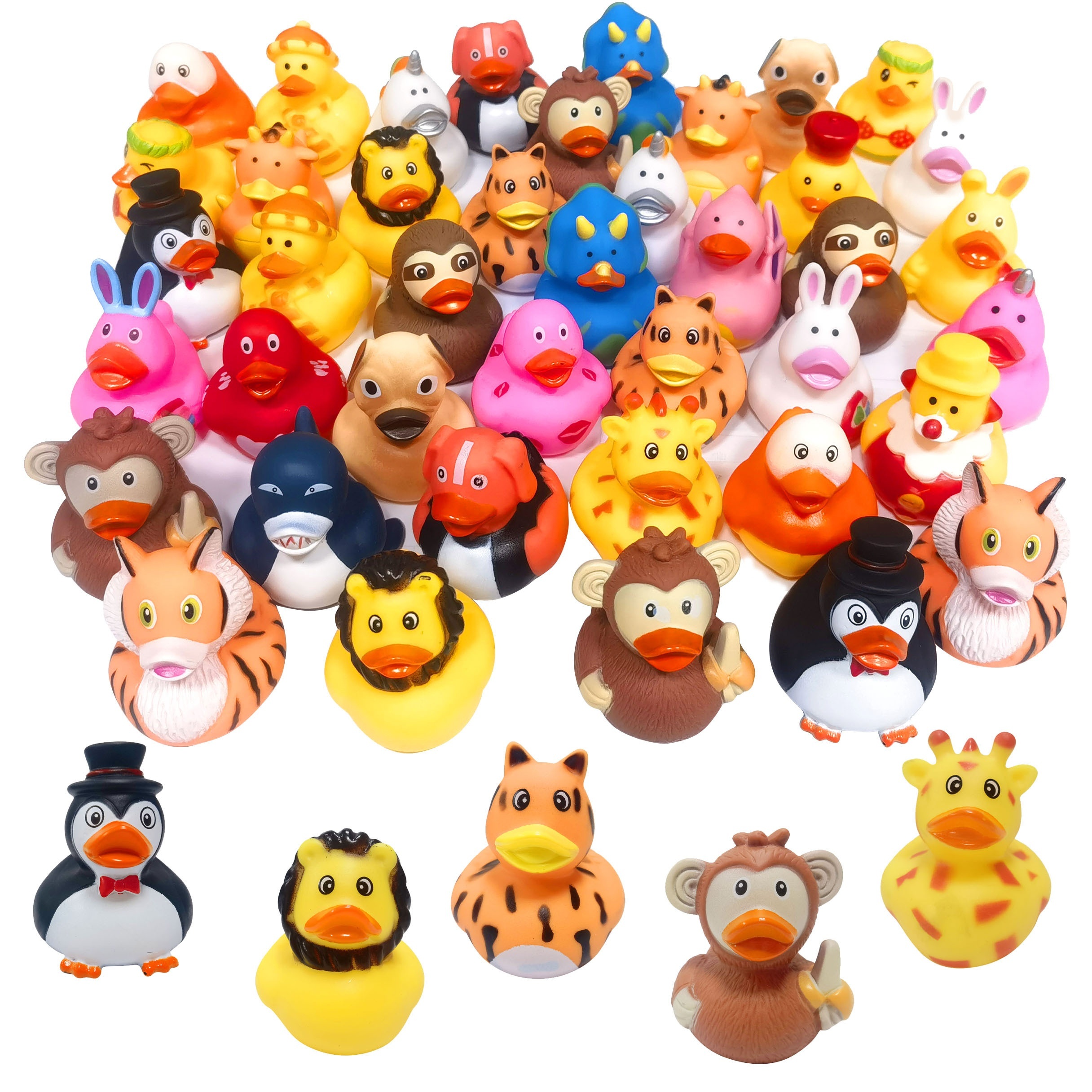  Juguete de baño de 50 patos de goma, multicolor mini pato de  goma a granel, juguete de baño para bebé, fiesta de cumpleaños, regalo de  Navidad (5 colores) : Juguetes y Juegos