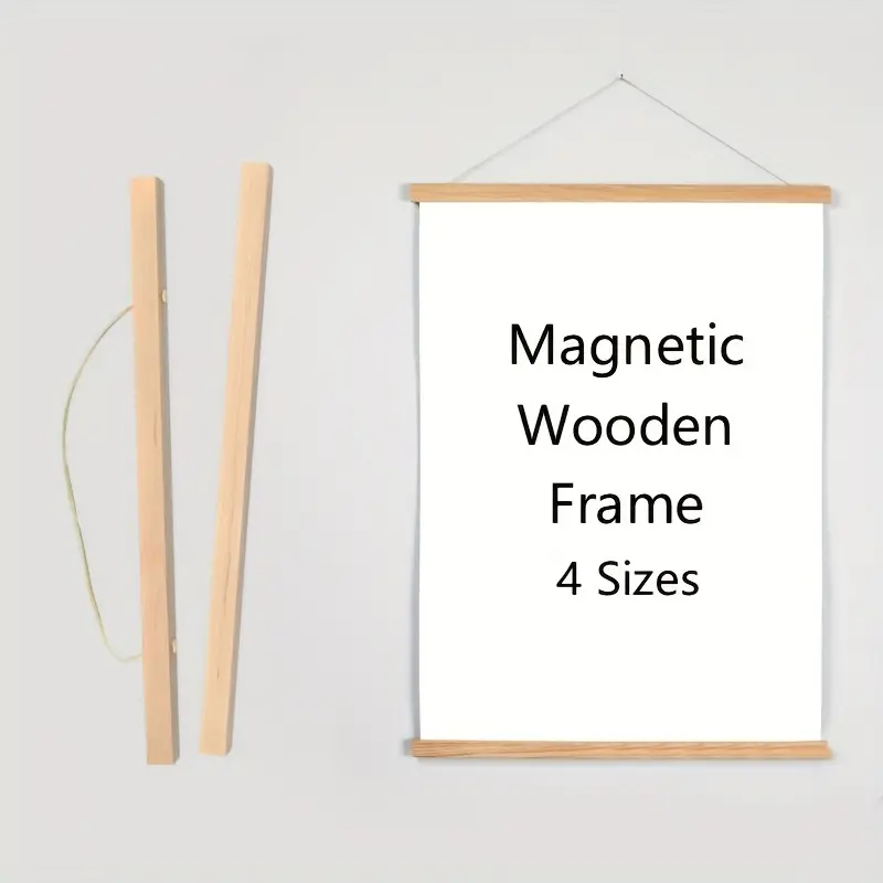 Magnetic Poster Hanger Pine Wood Magnet Canvas Artwork Print - Temu